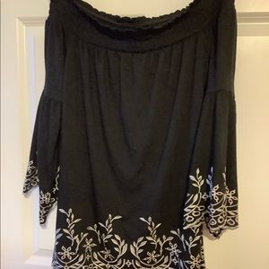 White House Black Market off shoulder knit top